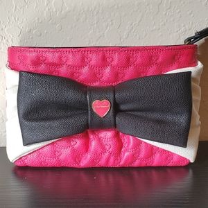 Pink and Black Betsey Johnson Wristlet Clutch